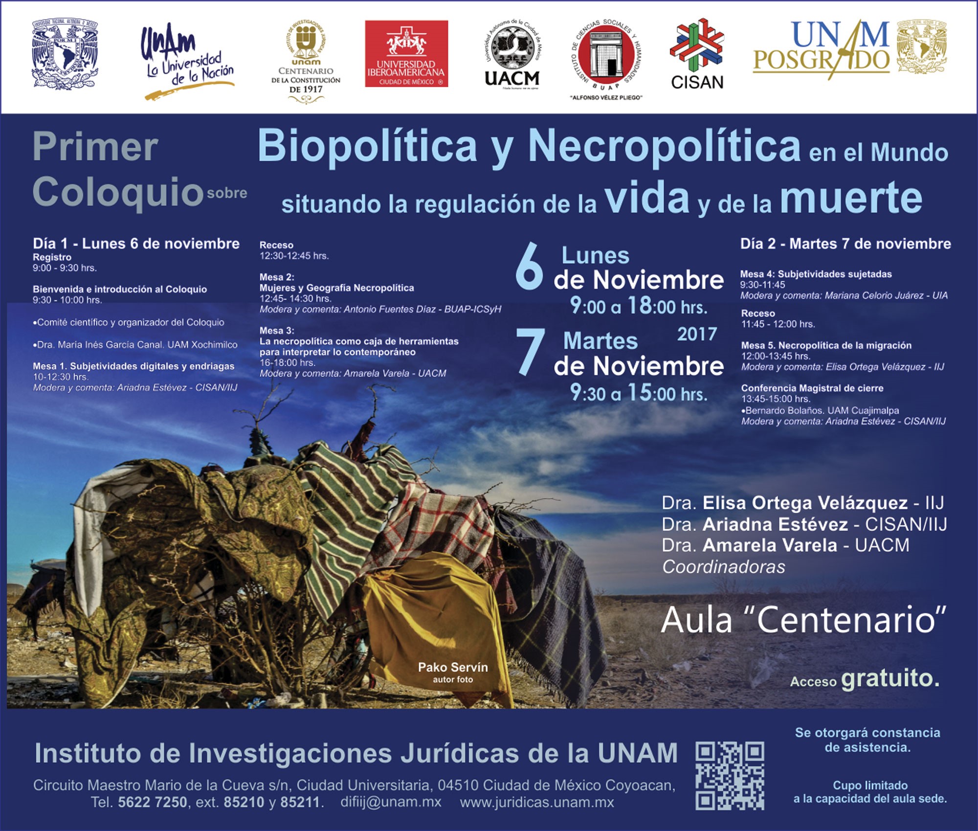 Primer coloquio sobre Biopolítica y Necropolítica en el Mundo situando la regulación de la vida y de la muerte